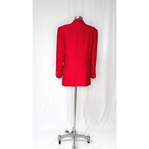 Vintage 90’d Liz Claiborne Red Doube Breast Button Blazer (10P) - Picture 6 of 10